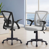 Artiss 2x Mesh Office Chair Mid Back Grey - Close-Up Angle