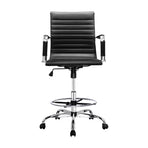 Artiss Office Chair Drafting Stool Leather Chairs Black, image 3
