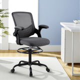 Artiss Office Chair Drafting Chairs Stool Computer Desk Studios Mesh Grey - Close-Up Angle