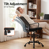 Artiss Office Chair Drafting Chairs Stool Computer Desk Studios Mesh Black - 45-Degree Angle