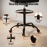 Artiss Office Chair Drafting Chairs Stool Computer Desk Studios Mesh Black - Close-Up Angle