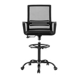 Artiss Office Chair Drafting Chairs Stool Computer Desk Studios Mesh Black - Side View