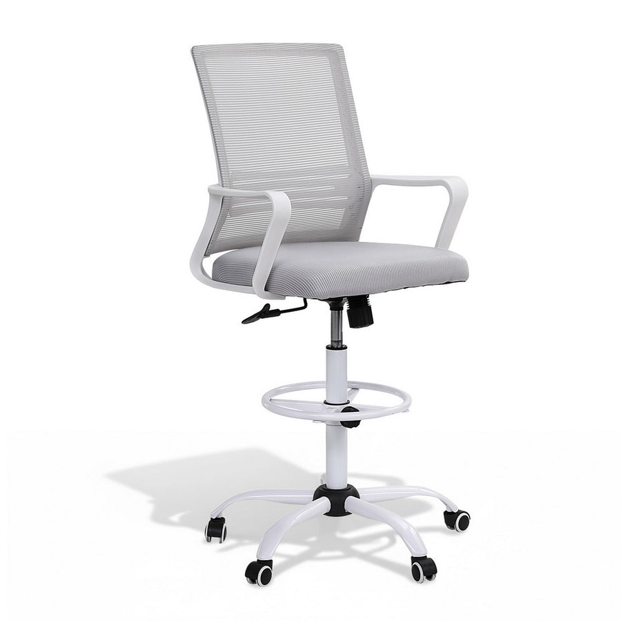 Artiss Office Chair Drafting Chairs Stool Computer Desk Studios Mesh White
