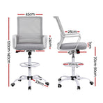 Artiss Office Chair Drafting Chairs Stool Computer Desk Studios Mesh White