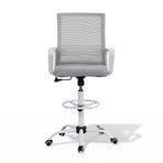 Artiss Office Chair Drafting Chairs Stool Computer Desk Studios Mesh White