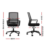 Artiss Mesh Office Chair Computer Gaming Desk Chairs Work Study Mid Back Black - Front View