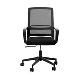 Artiss Mesh Office Chair Computer Gaming Desk Chairs Work Study Mid Back Black - Side View