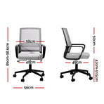 Artiss Mesh Office Chair Computer Gaming Desk Chairs Work Study Mid Back Grey, image 2