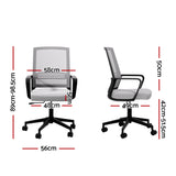 Artiss Mesh Office Chair Computer Gaming Desk Chairs Work Study Mid Back Grey - Front View