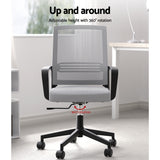 Artiss Mesh Office Chair Computer Gaming Desk Chairs Work Study Mid Back Grey - Top-Down View