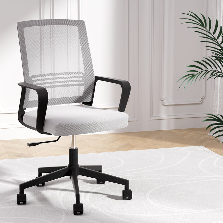 Artiss Mesh Office Chair Computer Gaming Desk Chairs Work Study Mid Back Grey, image 7