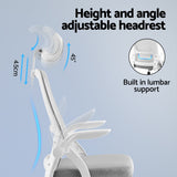 Artiss Ergonomic Office Chair Computer Desk Chairs Headrest Adjustable Grey - 45-Degree Angle