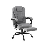 Artiss Office Chair Executive Fabric Seat Racing Computer Desk Chairs Footrest - Close-Up Angle