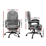 Artiss Office Chair Executive Fabric Seat Racing Computer Desk Chairs Footrest - Front View