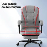 Artiss Office Chair Executive Fabric Seat Racing Computer Desk Chairs Footrest - Top-Down View