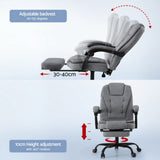 Artiss Office Chair Executive Fabric Seat Racing Computer Desk Chairs Footrest - 45-Degree Angle
