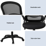 Artiss Mesh Office Chair Computer Gaming Desk Chairs Work Study Mid Back - Rear View
