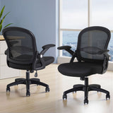 Artiss 2x Mesh Office Chair Computer Gaming Desk Chairs Work Study Mid Back - Close-Up Angle