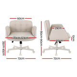 Artiss Criss Cross Chair with Wheels & Adjustable Armrests, Ergonomic Cross Legged Office Desk Chair PU Leather Vanity Chair Swivel for Home, Make Up, Bedroom, Computer, Beige - Front View