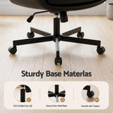 Artiss Criss Cross Chair with Wheels & Adjustable Armrests, Ergonomic Cross Legged Office Desk Chair PU Leather Vanity Chair Swivel for Home, Make Up, Bedroom, Computer, Black - Extra Image