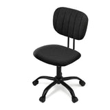 Artiss Armless Office Chair with Wheels, Ergonomic 360° Swivel Home Office Desk Chair, Height Adjustable Computer Task Chair with Fabric Back and Seat for Small Space, Black - Side View