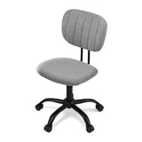 Artiss Armless Office Chair with Wheels, Ergonomic 360° Swivel Home Office Desk Chair, Height Adjustable Computer Task Chair with Fabric Back and Seat for Small Space, Grey - Side View