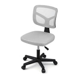 Artiss Armless Office Chair with Wheels, Ergonomic 360° Swivel Home Office Desk Chair, Height Adjustable Computer Task Chair with Fabric Back and Seat for Small Space, Grey - Side View