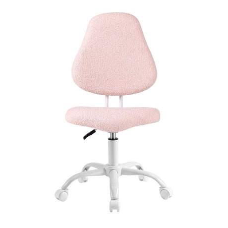 Artiss Armless Office Chair Ergonomic Soft Fleece Height Adjustable Vanity Desk Chair Pink, image 3