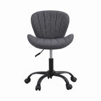 Artiss Ergonomic Office Chair Armless Height Adjustable Computer Desk Chair Fabric Dark Grey