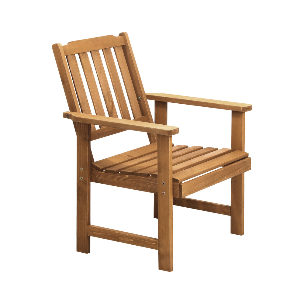 Livsip Outdoor Armchair Wooden Patio Chairs Brown