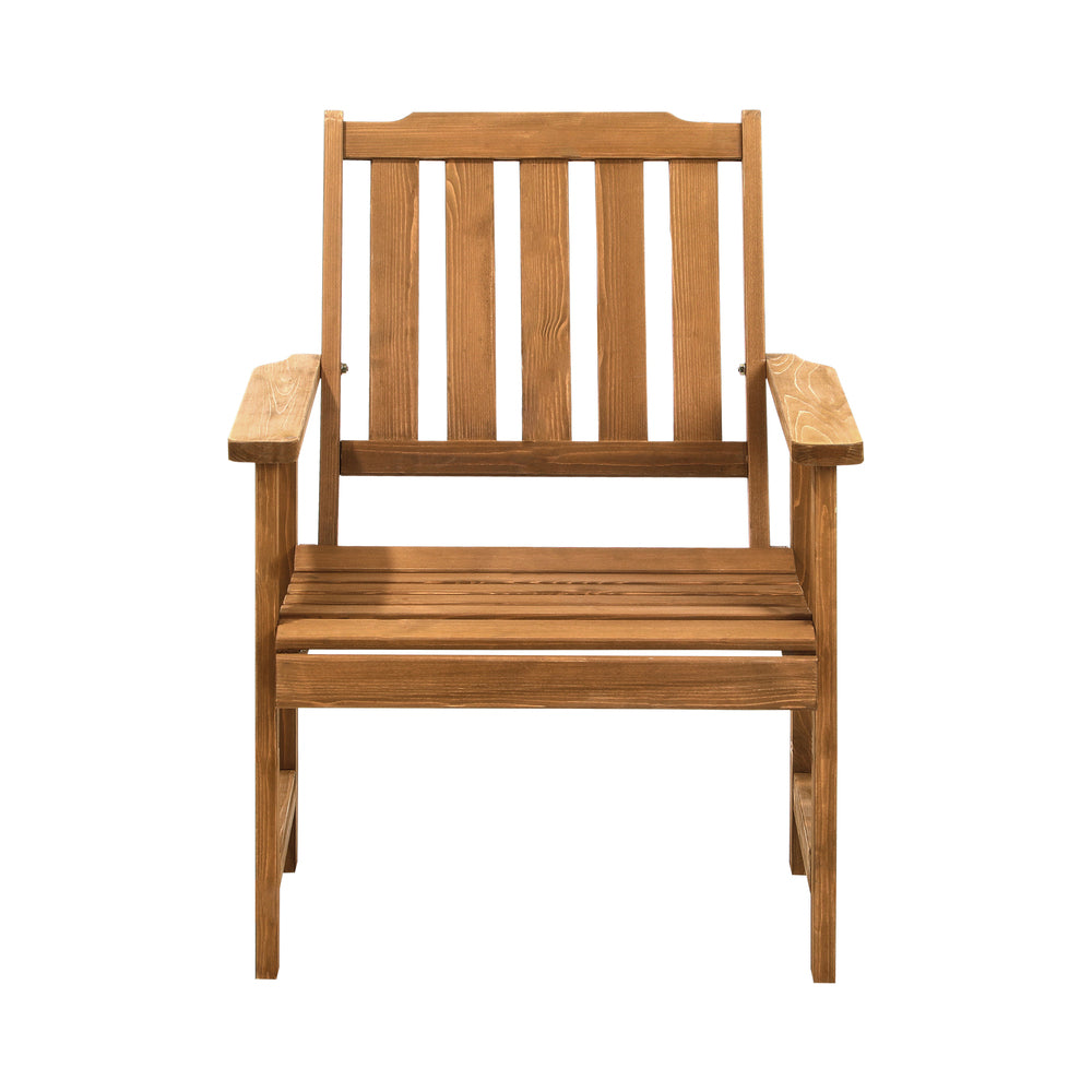 Livsip Outdoor Armchair Wooden Patio Chairs Brown