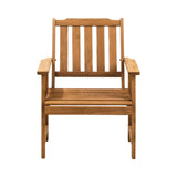 Livsip Outdoor Armchair Wooden Patio Chairs Brown - Top-Down View