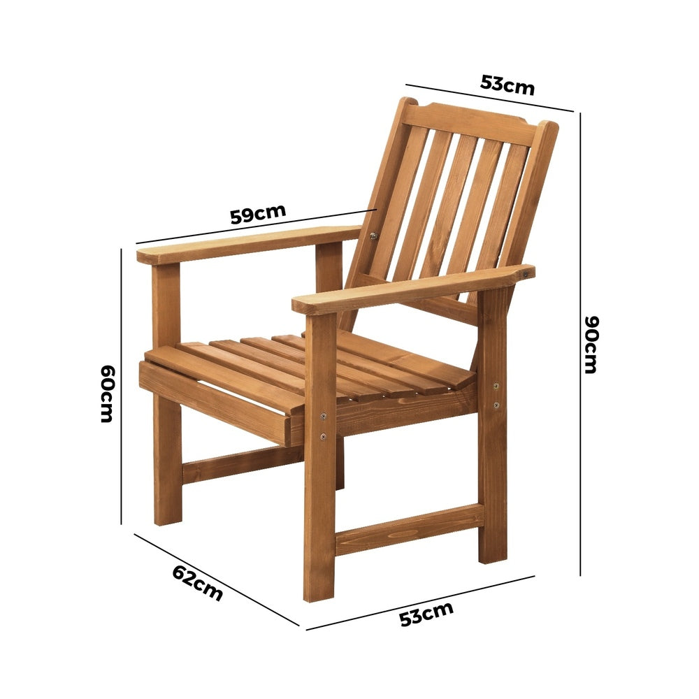 Livsip Outdoor Armchair Wooden Patio Chairs Brown