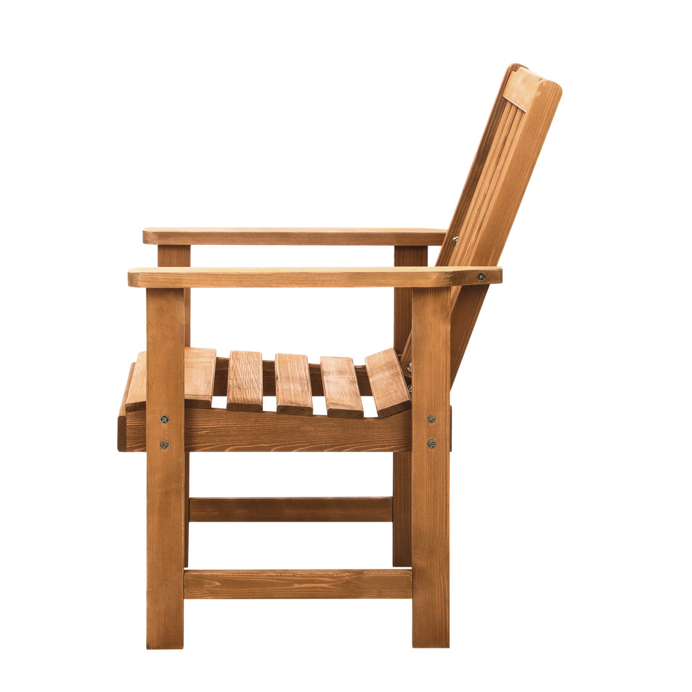Livsip Outdoor Armchair Wooden Patio Chairs Brown