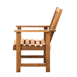 Livsip Outdoor Armchair Wooden Patio Chairs Brown - Front View