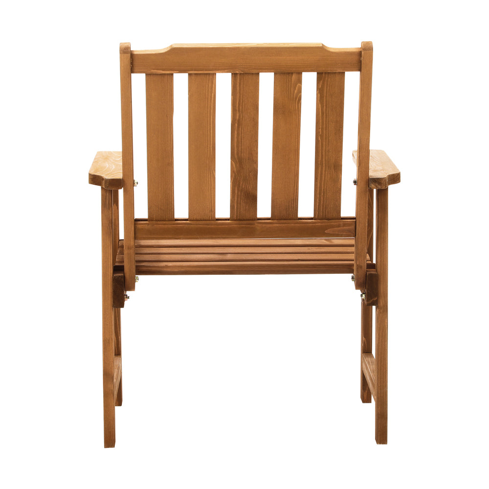 Livsip Outdoor Armchair Wooden Patio Chairs Brown