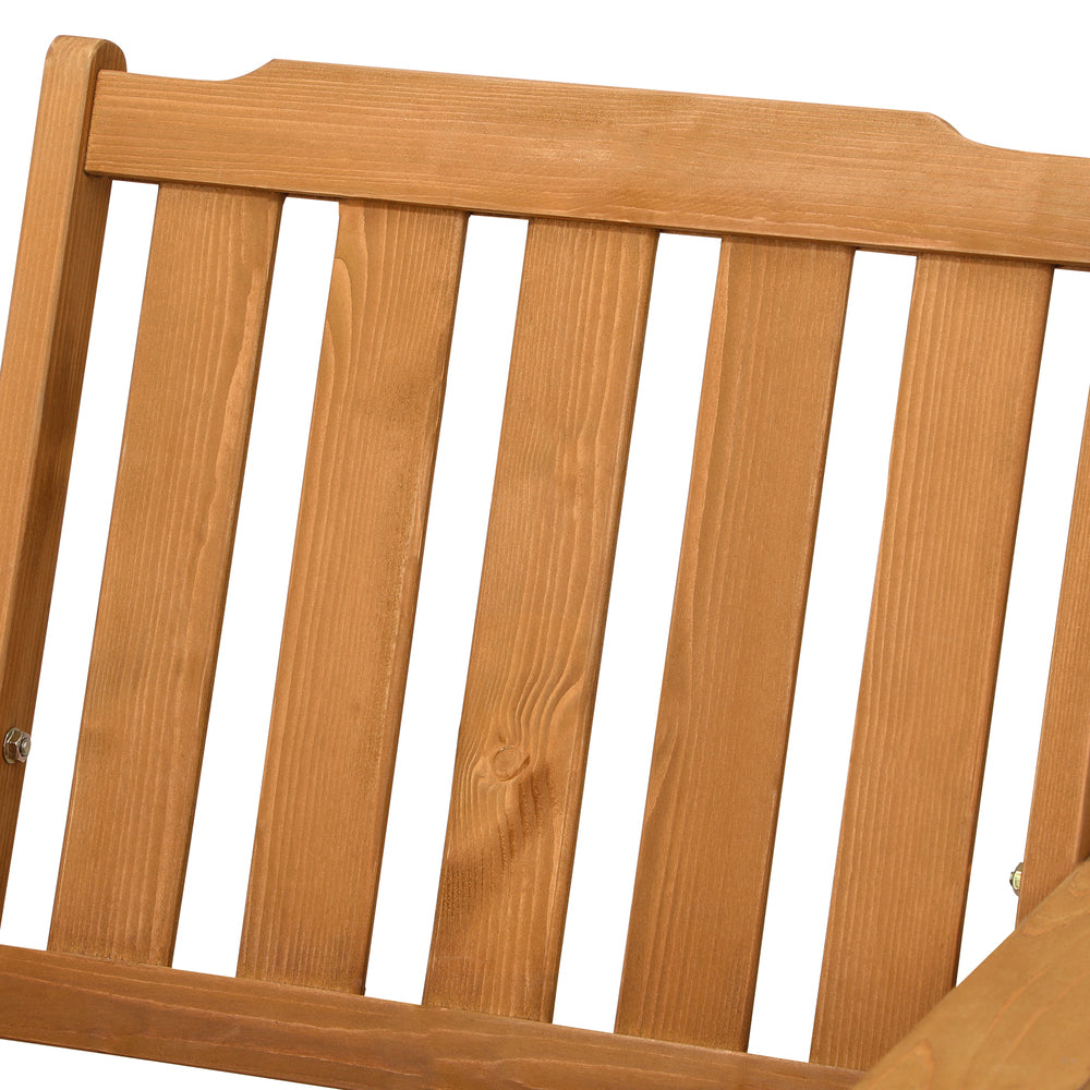Livsip Outdoor Armchair Wooden Patio Chairs Brown