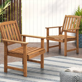Livsip Outdoor Armchair Wooden Patio Set of 2 Chairs