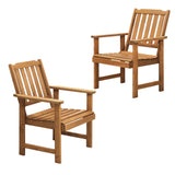 Livsip Outdoor Armchair Wooden Patio Set of 2 Chairs