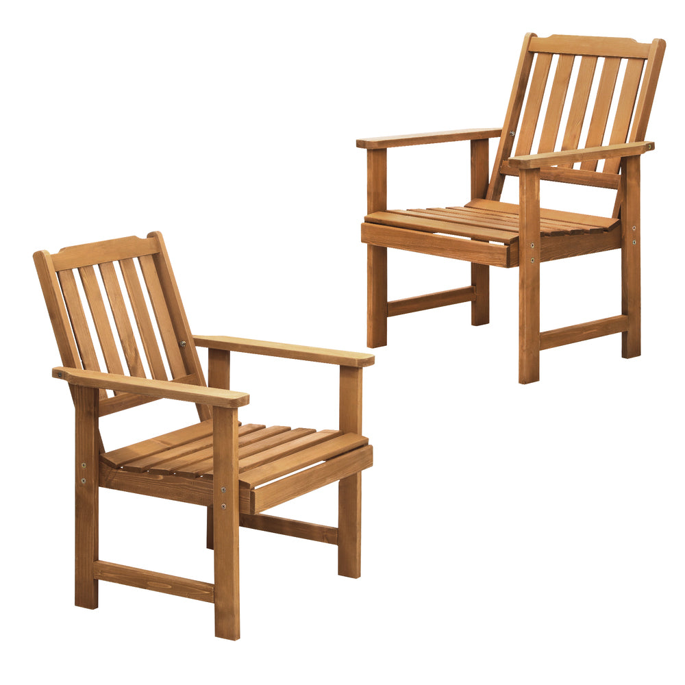 Livsip Outdoor Armchair Wooden Patio Set of 2 Chairs
