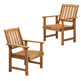 Livsip Outdoor Armchair Wooden Patio Set of 2 Chairs