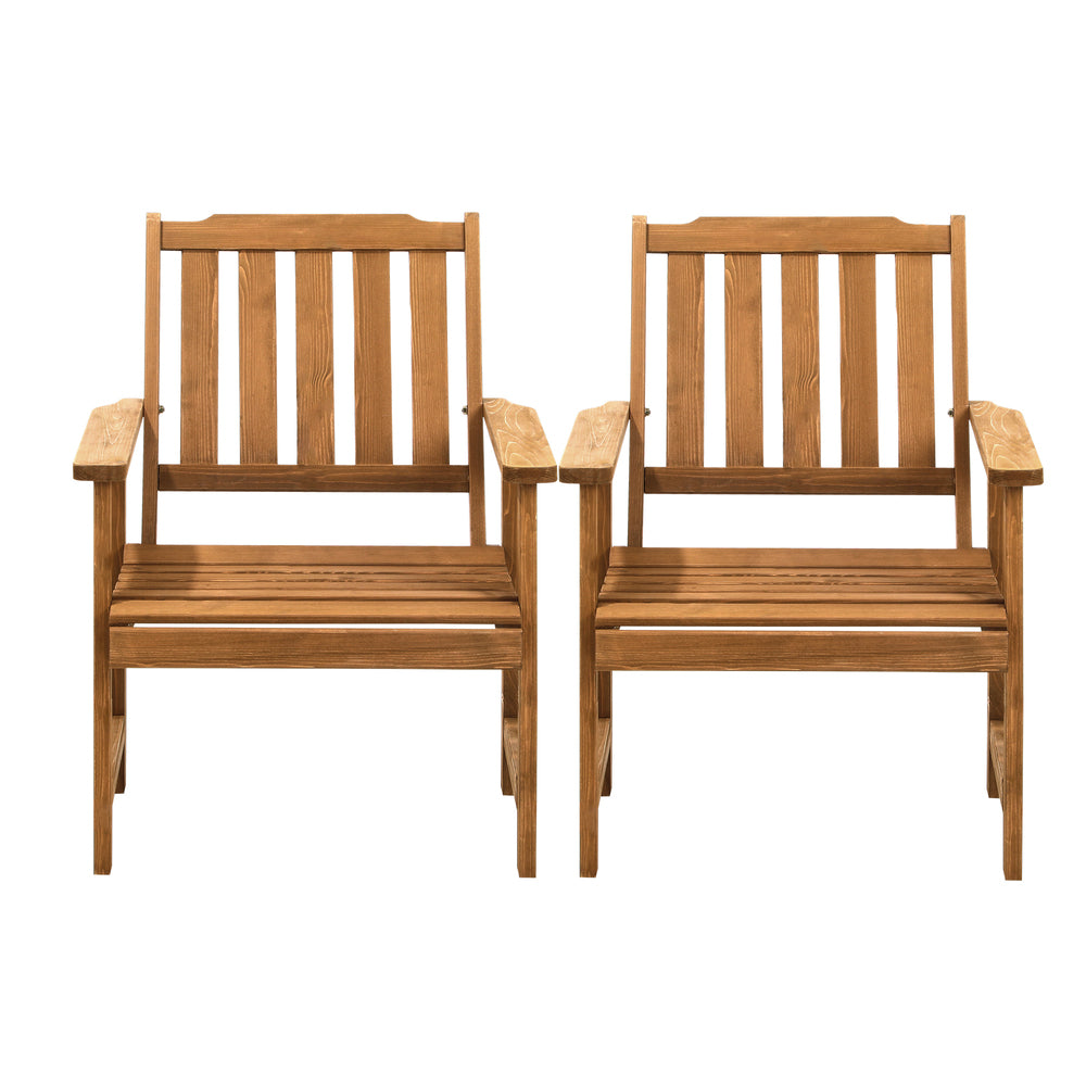 Livsip Outdoor Armchair Wooden Patio Set of 2 Chairs