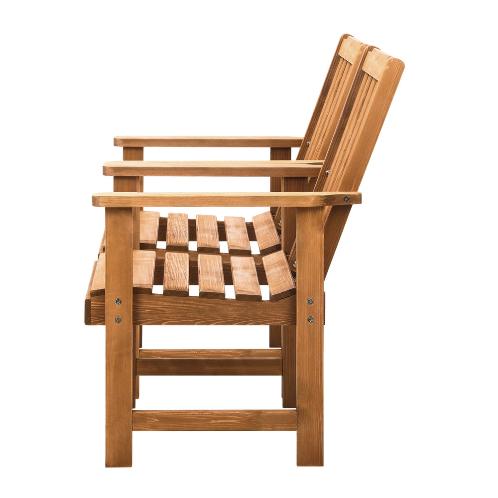 Livsip Outdoor Armchair Wooden Patio Set of 2 Chairs