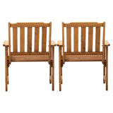 Livsip Outdoor Armchair Wooden Patio Set of 2 Chairs - Close-Up Angle