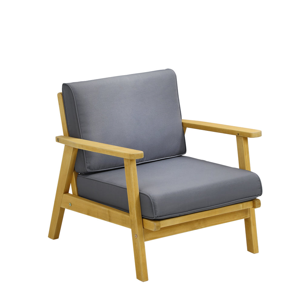 Livsip Outdoor Wooden Armchair with Cushion