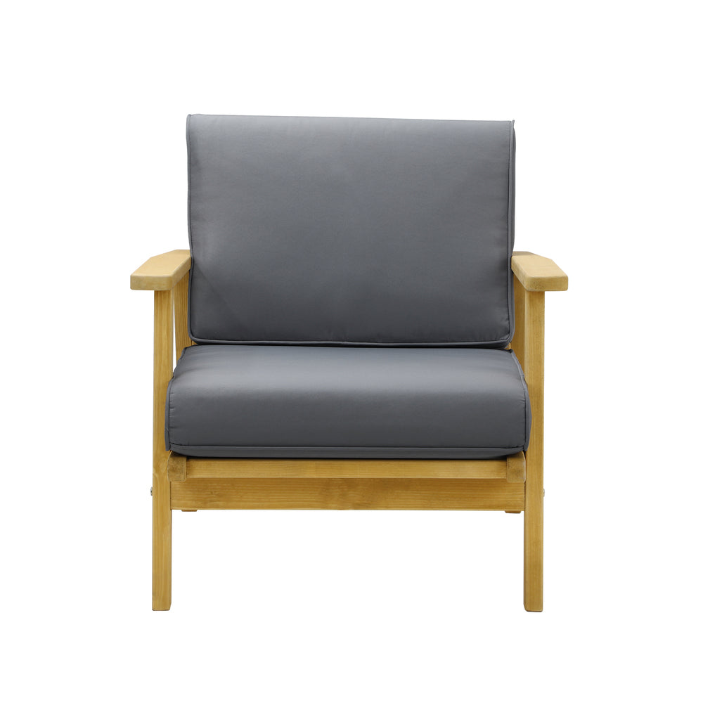 Livsip Outdoor Wooden Armchair with Cushion