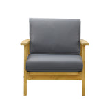 Livsip Outdoor Wooden Armchair with Cushion - Close-Up Angle