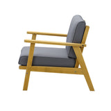Livsip Outdoor Wooden Armchair with Cushion - Top-Down View