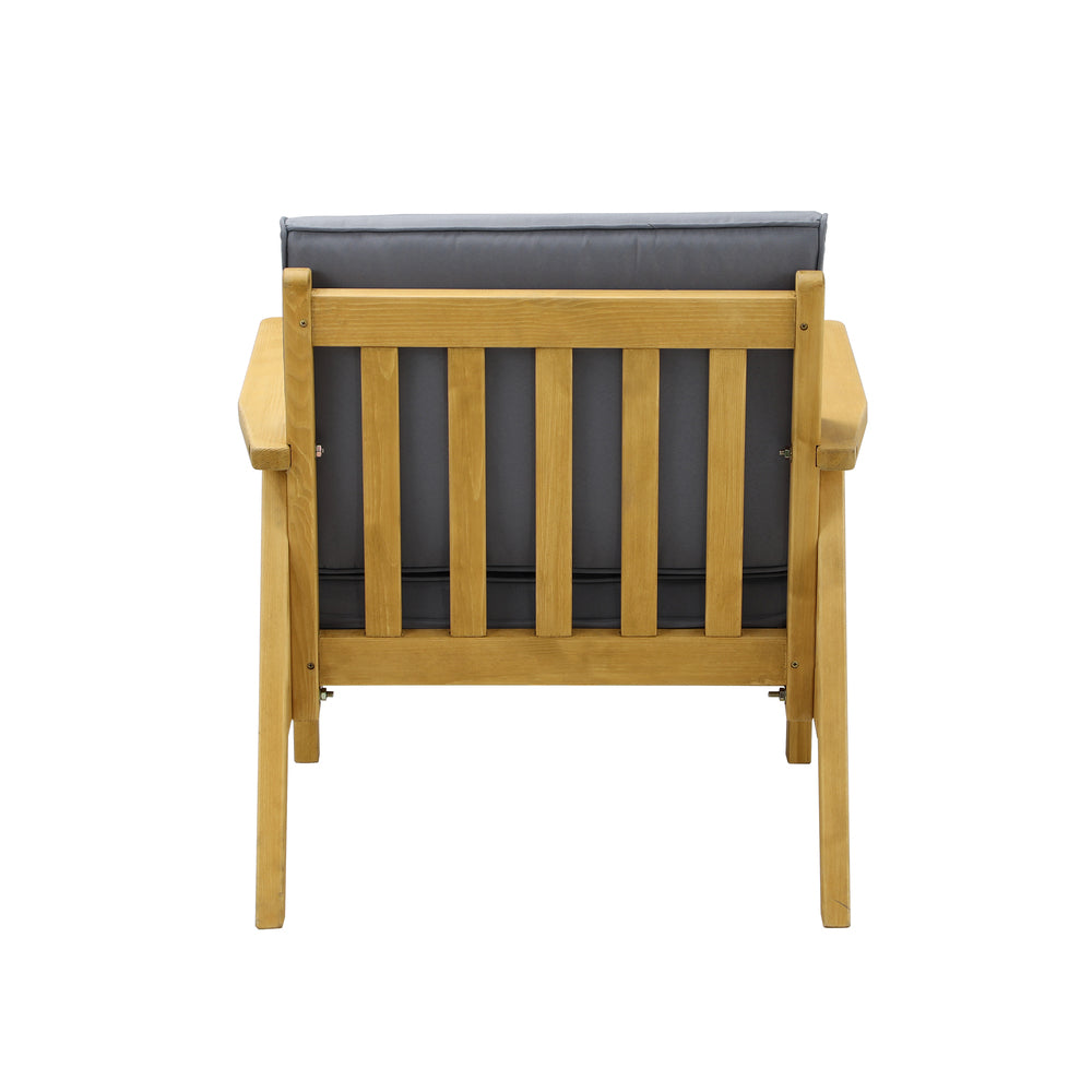 Livsip Outdoor Wooden Armchair with Cushion