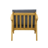 Livsip Outdoor Wooden Armchair with Cushion - Side View